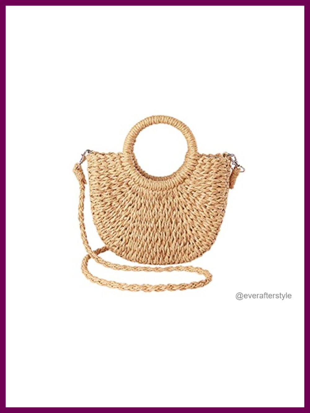 Handwoven Straw Crossbody Bag Boho Woven Wicker Clutch Purse